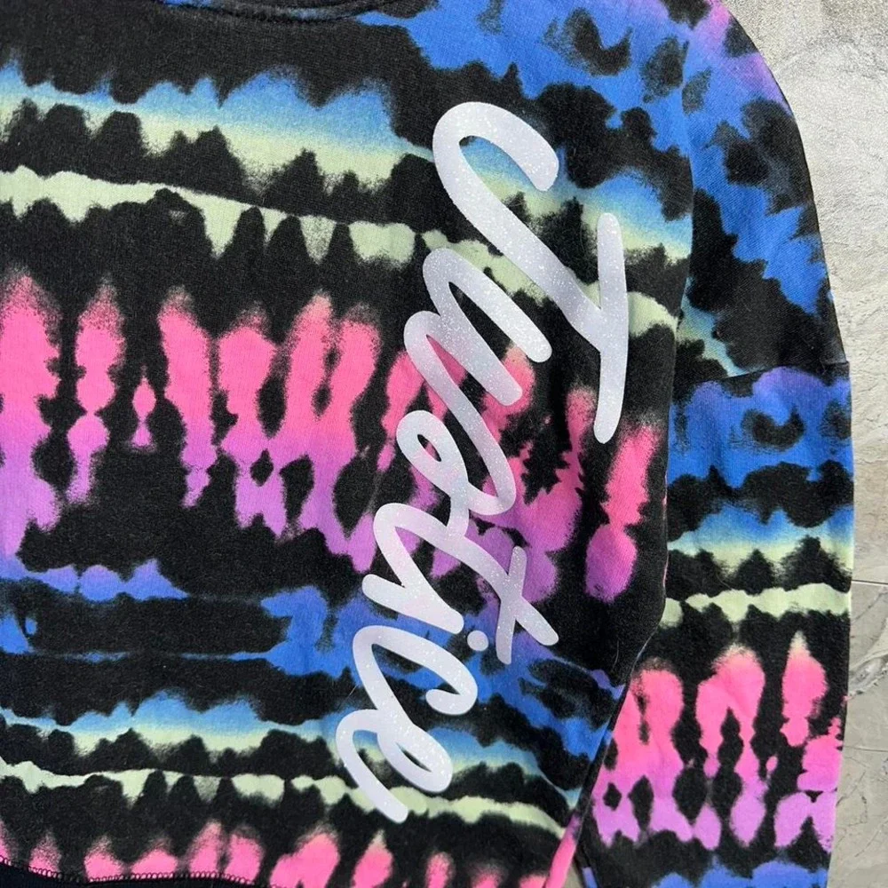 Justice tie-dye hoodie in‎ pink and blue #tie-dye Kids Size large 12-14